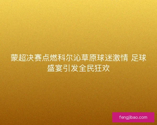 蒙超决赛点燃科尔沁草原球迷激情 足球盛宴引发全民狂欢